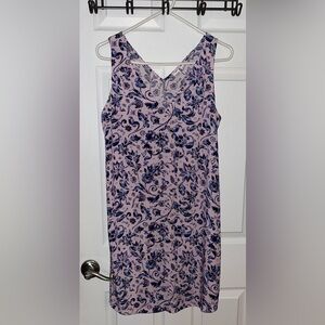 GAP Floral V-Neck Blue & Pink Dress Small